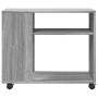 Mesa auxiliar con ruedas madera gris Sonoma 70x35x60 cm en Mesas auxiliares | Comprar online en Foru.es