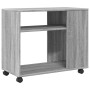 Mesa auxiliar con ruedas madera gris Sonoma 70x35x60 cm en Mesas auxiliares | Comprar online en Foru.es