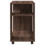 Mesa auxiliar con ruedas madera roble marrón 70x35x60 cm en Mesas auxiliares | Comprar online en Foru.es