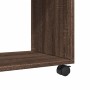 Mesa auxiliar con ruedas madera roble marrón 70x35x60 cm en Mesas auxiliares | Comprar online en Foru.es