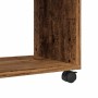 Mesa auxiliar rodante madera ingeniería envejecido 70x35x60 cm en Mesas auxiliares | Comprar online en Foru.es