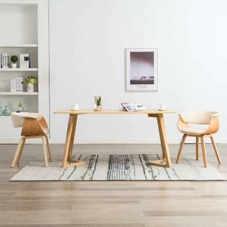 Sillas de comedor 2 uds madera curvada y cuero sintético crema de vidaXL, Sillas de comedor - Ref: Foro24-278730, Precio: 400...