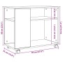 Mesa auxiliar con ruedas madera roble Sonoma 70x35x60 cm en Mesas auxiliares | Comprar online en Foru.es