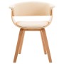 Sillas de comedor 2 uds madera curvada y cuero sintético crema de vidaXL, Sillas de comedor - Ref: Foro24-278730, Precio: 400...