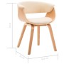 Sillas de comedor 2 uds madera curvada y cuero sintético crema de vidaXL, Sillas de comedor - Ref: Foro24-278730, Precio: 400...