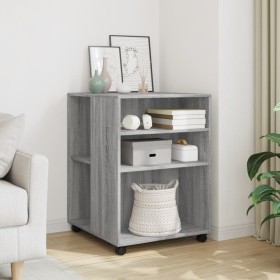 Mesa auxiliar ruedas madera ingeniería gris Sonoma 55x60x78 cm en Armarios archivadores | Comprar online en Foru.es