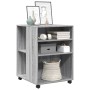 Mesa auxiliar ruedas madera ingeniería gris Sonoma 55x60x78 cm en Armarios archivadores | Comprar online en Foru.es