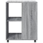 Mesa auxiliar ruedas madera ingeniería gris Sonoma 55x60x78 cm en Armarios archivadores | Comprar online en Foru.es