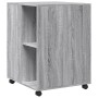 Mesa auxiliar ruedas madera ingeniería gris Sonoma 55x60x78 cm en Armarios archivadores | Comprar online en Foru.es