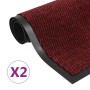 Alfombras de entrada rectangulares de nudo 2 uds rojo 90x150 cm de vidaXL, Felpudos - Ref: Foro24-3051615, Precio: 76,97 €, D...