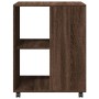 Mesa auxiliar ruedas madera ingeniería marrón roble 55x60x78 cm en Armarios archivadores | Comprar online en Foru.es