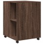 Mesa auxiliar ruedas madera ingeniería marrón roble 55x60x78 cm en Armarios archivadores | Comprar online en Foru.es