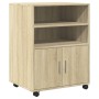 Armario con ruedas madera ingeniería roble Sonoma 60x48x81 cm en Armarios archivadores | Comprar online en Foru.es