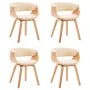 Sillas de comedor 4 uds madera curvada y cuero sintético crema de vidaXL, Sillas de comedor - Ref: Foro24-278731, Precio: 908...