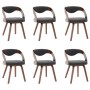 Sillas de comedor 6 unidades madera curvada y tela gris oscuro de vidaXL, Sillas de comedor - Ref: Foro24-278843, Precio: 942...