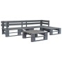 Set de muebles de palés para jardín 4 piezas madera gris de vidaXL, Conjuntos de jardín - Ref: Foro24-276316, Precio: 226,73 ...