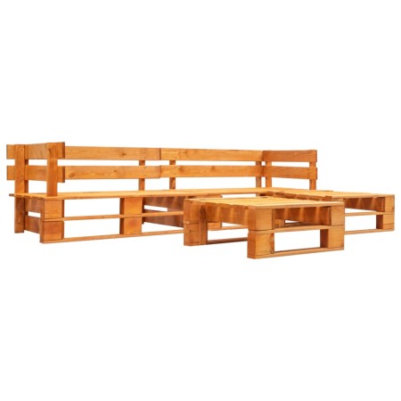 Set muebles de palés de jardín 4 pzas madera marrón miel de vidaXL, Conjuntos de jardín - Ref: Foro24-277457, Precio: 255,76 ...