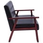 Juego de sofás 3 piezas de cuero sintético negro de vidaXL, Sofás - Ref: Foro24-279136, Precio: 489,40 €, Descuento: %