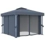 Cenador con cortina gris antracita aluminio 3x3 m de vidaXL, Carpas y cenadores - Ref: Foro24-3053378, Precio: 509,57 €, Desc...