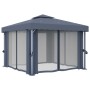 Cenador con cortina gris antracita aluminio 3x3 m de vidaXL, Carpas y cenadores - Ref: Foro24-3053378, Precio: 524,45 €, Desc...