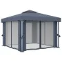 Cenador con cortina gris antracita aluminio 3x3 m de vidaXL, Carpas y cenadores - Ref: Foro24-3053378, Precio: 509,57 €, Desc...