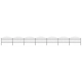 Gartenzaun mit Speerspitzen aus schwarzem Stahl (1-1,25) x 11,9 m von vidaXL, Zaunpaneele - Ref: Foro24-277727, Preis: 615,27...