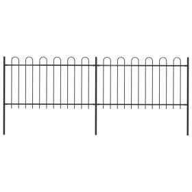 Garden fence with black steel hoop tips 3.4x1 m by vidaXL, fence panels - Ref: Foro24-277657, Price: 127,30 €, Discount: %