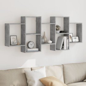 Estante de pared madera ingeniería gris hormigón 159x18x65 cm en Estanterías | Comprar online en Foru.es