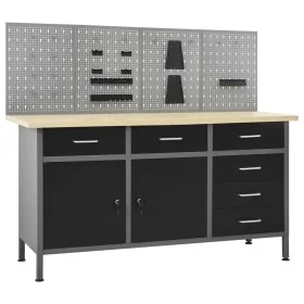 Werkbank mit vier Wandpaneelen von vidaXL, Arbeitstische - Ref: Foro24-3053430, Preis: 636,15 €, Rabatt: %