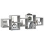 Estante de pared madera ingeniería gris hormigón 129x18x42 cm en Estanterías | Comprar online en Foru.es