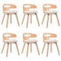 Sillas de comedor 6 uds madera curvada y cuero sintético crema de vidaXL, Sillas de comedor - Ref: Foro24-278853, Precio: 642...
