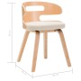 Sillas de comedor 6 uds madera curvada y cuero sintético crema de vidaXL, Sillas de comedor - Ref: Foro24-278853, Precio: 642...