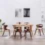 Esszimmerstühle, 6 Stück, gebogenes Holz und cremefarbenes Kunstleder von vidaXL, Essstühle - Ref: Foro24-278849, Preis: 841,...