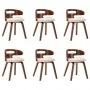 Esszimmerstühle, 6 Stück, gebogenes Holz und cremefarbenes Kunstleder von vidaXL, Essstühle - Ref: Foro24-278849, Preis: 841,...