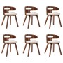 Sillas de comedor 6 uds madera curvada y cuero sintético crema de vidaXL, Sillas de comedor - Ref: Foro24-278849, Precio: 867...
