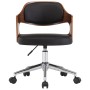 Silla de oficina giratoria madera curvada cuero sintético negro de vidaXL, Sillas de oficina - Ref: Foro24-3054848, Precio: 1...