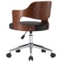 Silla de oficina giratoria madera curvada cuero sintético negro de vidaXL, Sillas de oficina - Ref: Foro24-3054848, Precio: 1...
