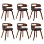 Sillas de comedor 6 unidades madera curvada y tela gris oscuro de vidaXL, Sillas de comedor - Ref: Foro24-278851, Precio: 822...