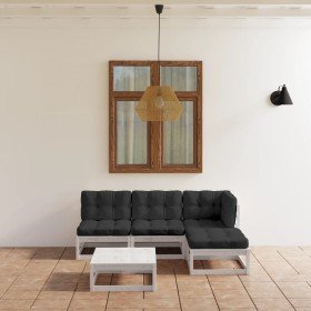 Juego de muebles de jardín 5 pzas y cojines madera pino maciza en Conjuntos de jardín | Comprar online en Foru.es
