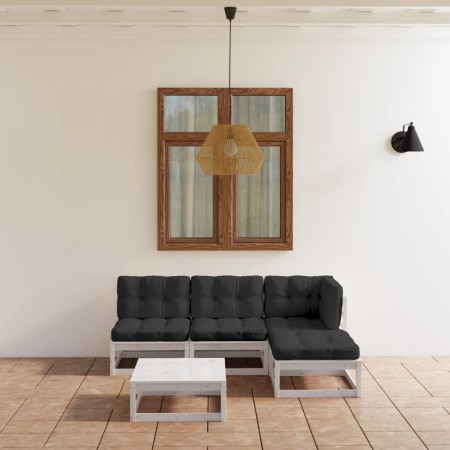 Juego de muebles de jardín 5 pzas y cojines madera pino maciza en Conjuntos de jardín | Comprar online en Foru.es