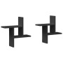 Estantes de pared 2 uds madera ingeniería negro 38x12x38 cm en Estanterías | Comprar online en Foru.es
