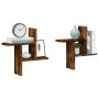 Estantes pared 2 uds madera ingeniería roble ahumado 38x12x38cm en Estanterías | Comprar online en Foru.es