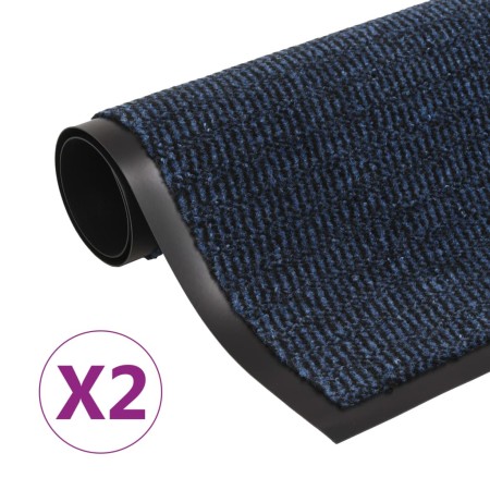 Alfombras de entrada rectangulares de nudo 2 uds azul 60x90 cm de vidaXL, Felpudos - Ref: Foro24-3051608, Precio: 37,66 €, De...