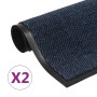 Alfombras de entrada rectangulares de nudo 2 uds azul 60x90 cm de vidaXL, Felpudos - Ref: Foro24-3051608, Precio: 37,66 €, De...