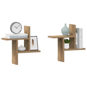Estantes pared 2 uds madera ingeniería artisian 38x12x38 cm en Estanterías | Comprar online en Foru.es