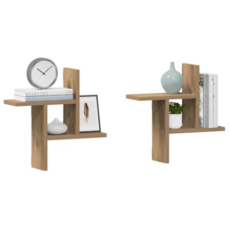 Estantes pared 2 uds madera ingeniería artisian 38x12x38 cm en Estanterías | Comprar online en Foru.es