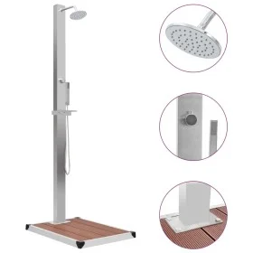 Ducha de jardín con plato acero inoxidable WPC de vidaXL, Accesorios para piscinas y spa - Ref: Foro24-3051285, Precio: 281,3...