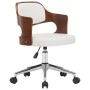 Silla oficina giratoria madera curvada cuero sintético blanco de vidaXL, Sillas de oficina - Ref: Foro24-3054849, Precio: 148...