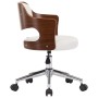 Silla oficina giratoria madera curvada cuero sintético blanco de vidaXL, Sillas de oficina - Ref: Foro24-3054849, Precio: 148...