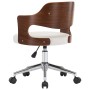 Silla oficina giratoria madera curvada cuero sintético blanco de vidaXL, Sillas de oficina - Ref: Foro24-3054849, Precio: 148...